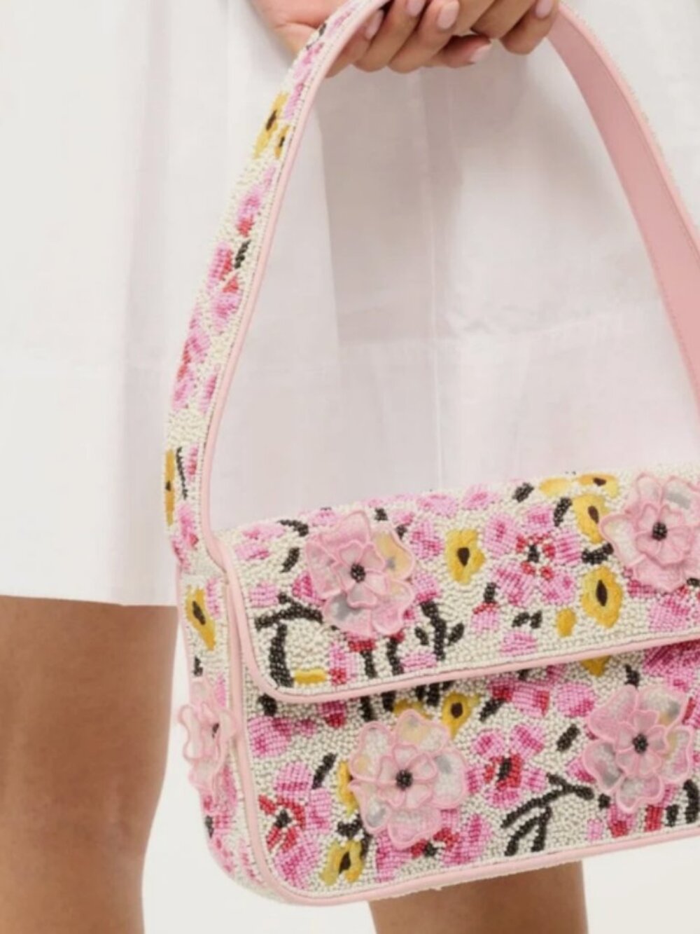 STAUD TOMMY BEADED BLOSSOM FLORAL TAPESTRY Shoulder Bag MSRP$395 Artistic & Chic - Picture 16 of 16
